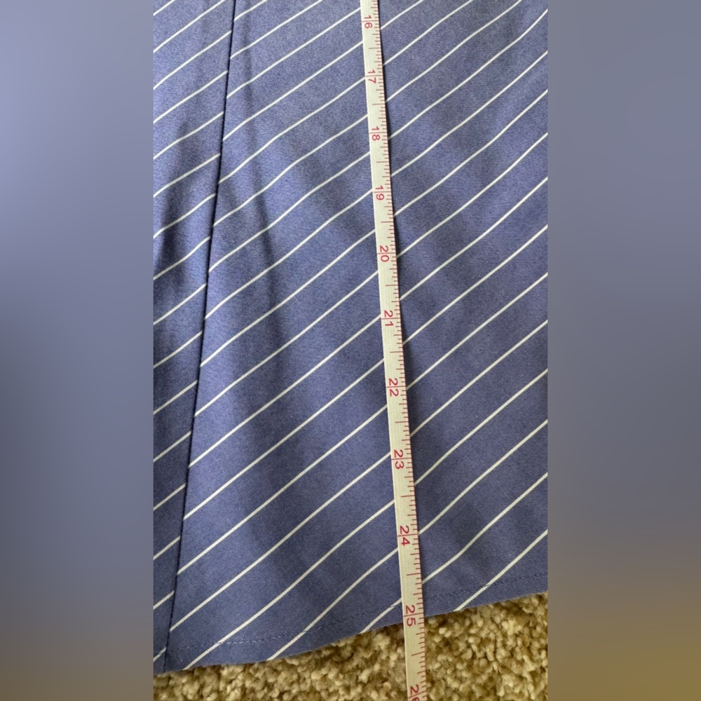Chico’s Shirts No Iron All Season Coolmax Striped Blue White cotton Size 2 New - Picture 10 of 12